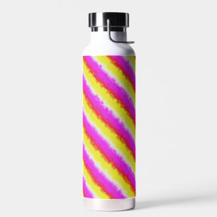 Gelbe Rosa Artdeco Regenbogen Streifen Trinkflasche