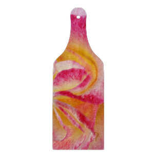 Gelbe rosa Blätter Schneidebrett