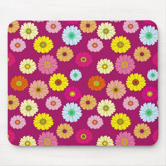 Gelbe Rosa Grüne Daisy-Blume Mousepad (Vorne)