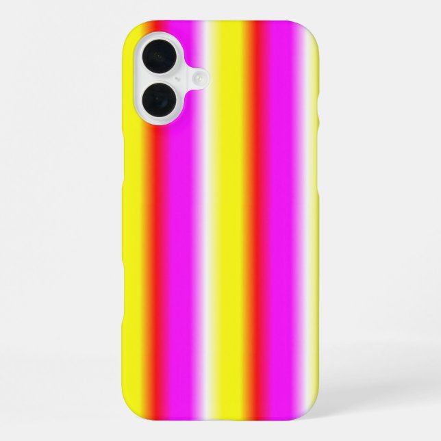 Gelbe rosa Regenbogenstreifen iPhone 16 Plus Hülle (Rückseite)