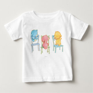 Gelbe, rosa und blaue Bären auf Stühlen Baby T-shirt