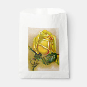 Gelbe Rose Antike Vintage Druckkunst Geschenktütchen