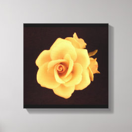 Gelbe Rose auf Matte Black Leinwanddruck