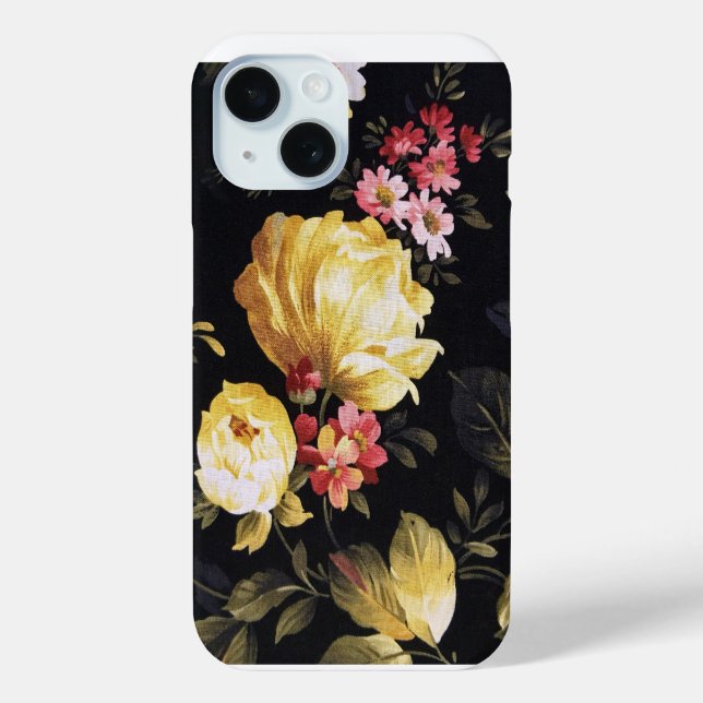 Gelbe Rose auf schwarz Case-Mate iPhone Hülle (Rückseite)