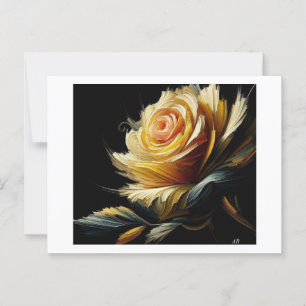 Gelbe Rose auf Schwarz, Postkarte