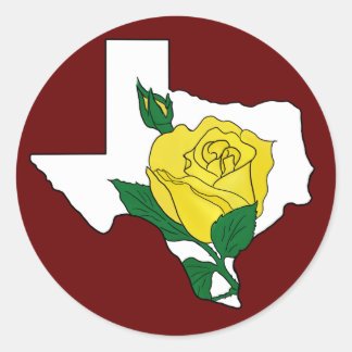 Gelbe Rose aus Texas-Aufkleber Runder Aufkleber