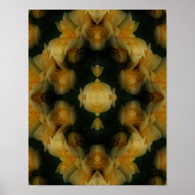 Gelbe Rose Blume Abstrakte Natur Kunst Poster (Vorne)