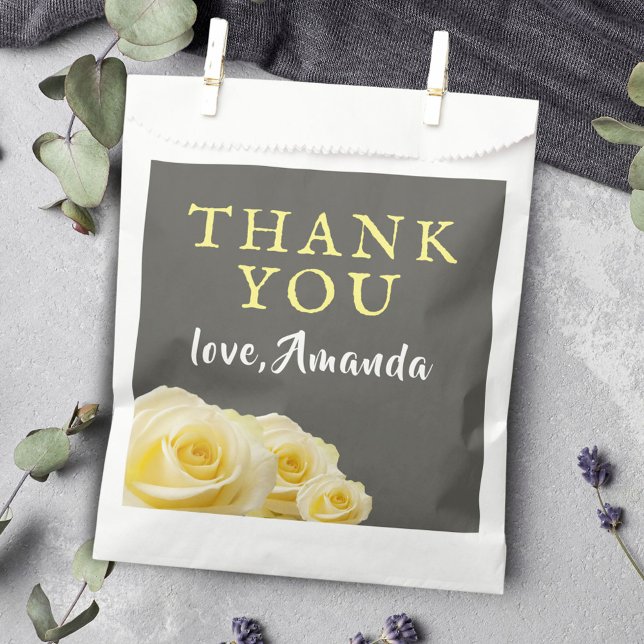 Gelbe Rose Blume Floral 80. Geburtstag Geschenktütchen (Von Creator hochgeladen)