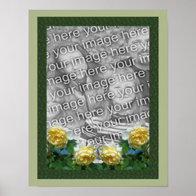 Gelbe Rose Blume gestalten Ihr eigenes Foto Poster (Vorne)