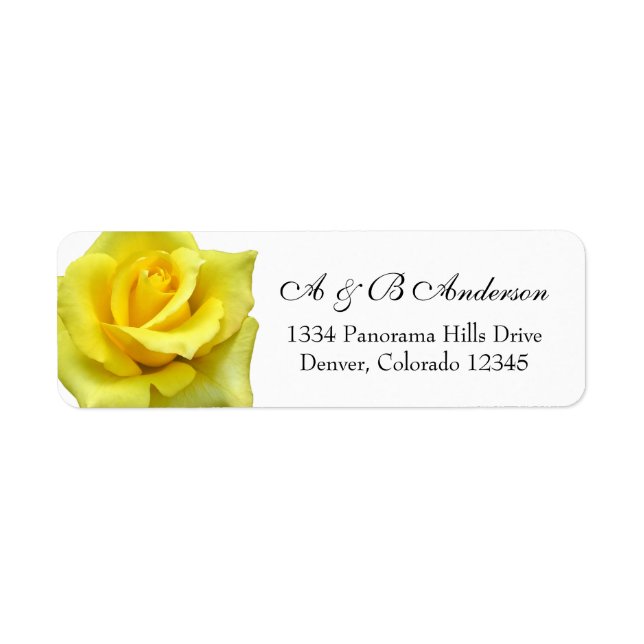Gelbe Rose Blume Hochzeitrücksendesiegel (Vorne)