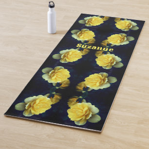 Gelbe Rose Blume im Blut Abstrakt Personalisiert Yogamatte