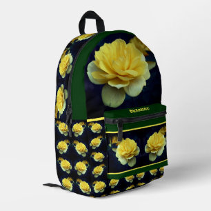 Gelbe Rose Blume im Vollblut Personalisiert Bedruckter Rucksack