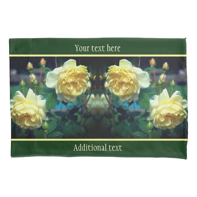 Gelbe Rose Blume Personalisiert Kissenbezug (Vorderseite)