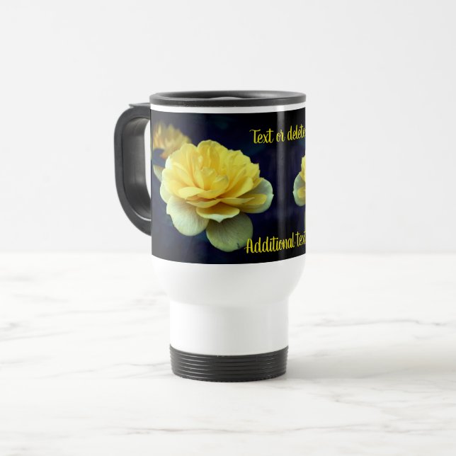 Gelbe Rose Blume Personalisiert Reisebecher (Vorderseite Links)