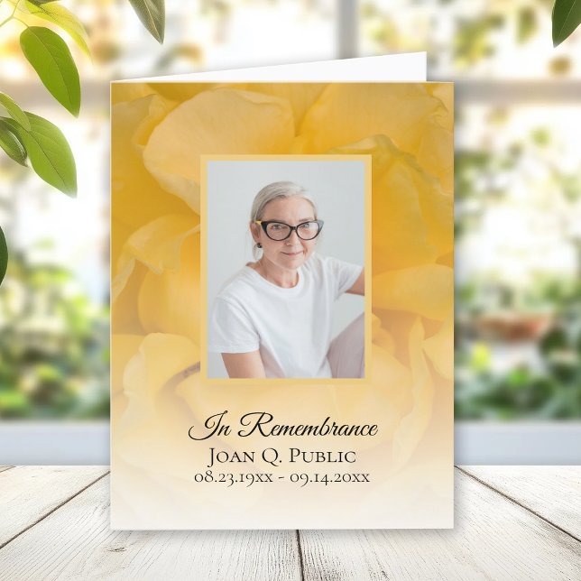 Gelbe Rose Blume Petals Beerdigung Beileid Dankeskarte (Von Creator hochgeladen)