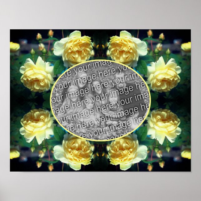 Gelbe Rose Blume Rahmen erstellen Sie Ihr eigenes  Poster (Vorne)