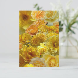 Gelbe Rose Collage Flache Notizkarte Mitteilungskarte