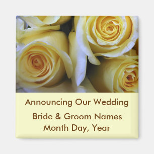 Gelbe Rose, die Save the Date Magneten Wedding ist Magnet