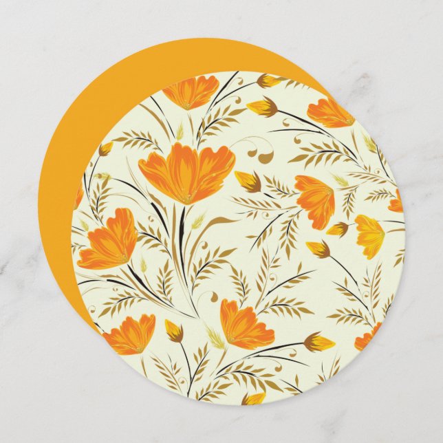 Gelbe Rose Einladung (Vorne/Hinten)