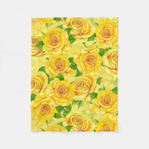 Gelbe Rose Fleecedecke