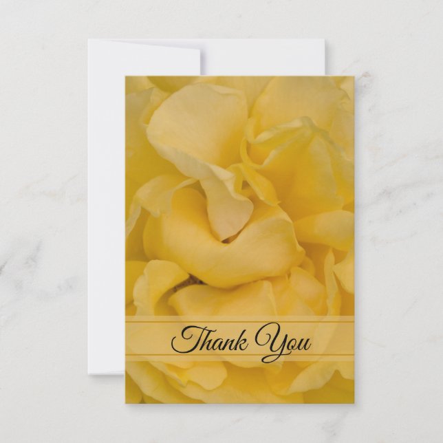 Gelbe Rose Floral Flor Vielen Dank Anmerkungen Einladung (Vorderseite)