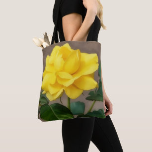 Gelbe Rose Florale Kunst Blumen Tragetasche Tasche