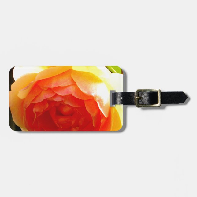 Gelbe Rose Gepäckanhänger (Vorderseite horizontal)