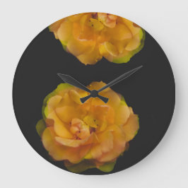 Gelbe Rose Große Wanduhr