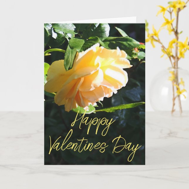Gelbe Rose-Happy-Valentinstag-Karte Karte (Gelbe Blume)