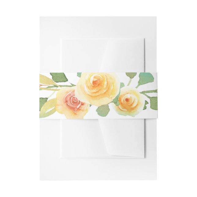 Gelbe Rose Hochzeit Einladungsbanderole (Vorderseite Beispiel)