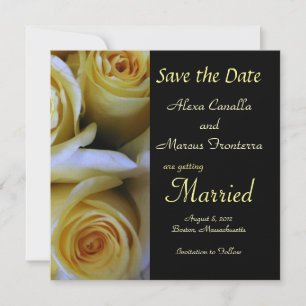 Gelbe Rose Hochzeit Sichern Sie die Datum Ankündig Save The Date