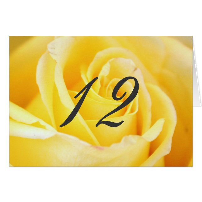 Gelbe Rose Hochzeiten Tischnummern (Vorderseite (Horizontal))