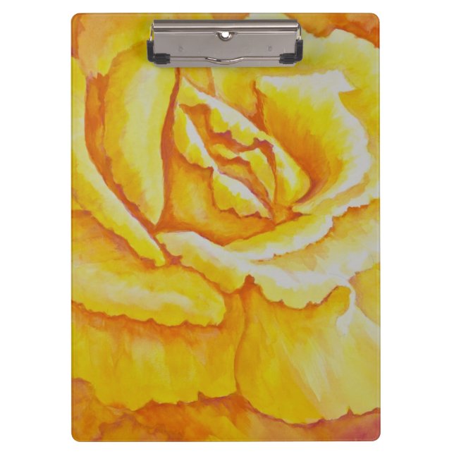 Gelbe Rose Klemmbrett (Vorderseite)