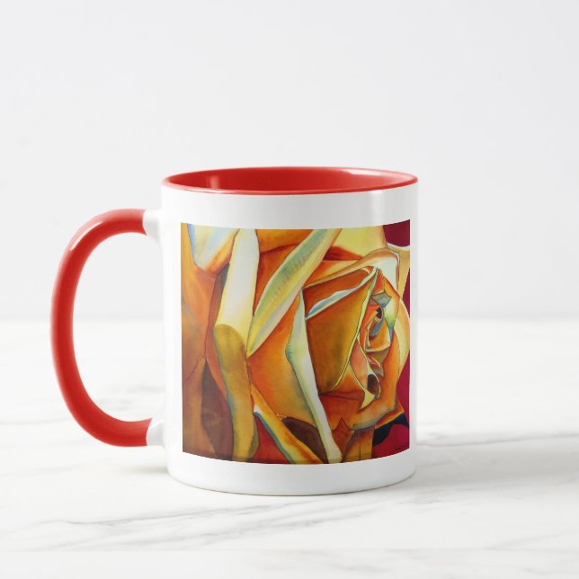 Gelbe Rose Kunst zum Muttertag Tasse (Links)