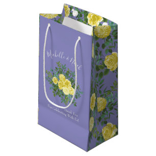 Gelbe Rose & Lila Periwinkle Hochzeit Kleine Geschenktüte