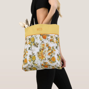 Gelbe Rose Mit Monogramm Tasche