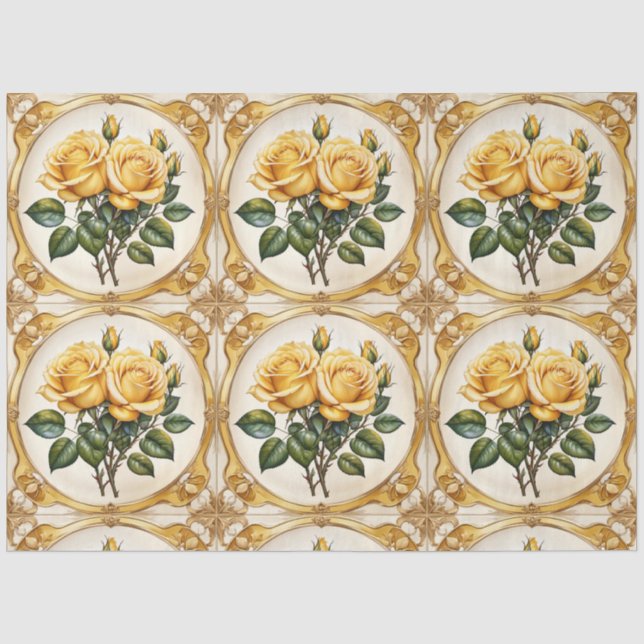 Gelbe Rose Moderne schöne Sammlung Seidenpapier (Vorderseite)
