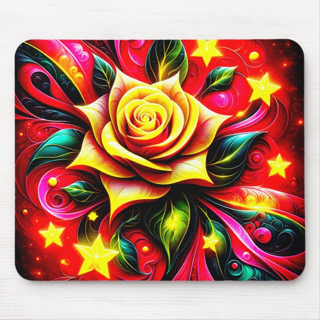Gelbe Rose Mousepad (Vorne)