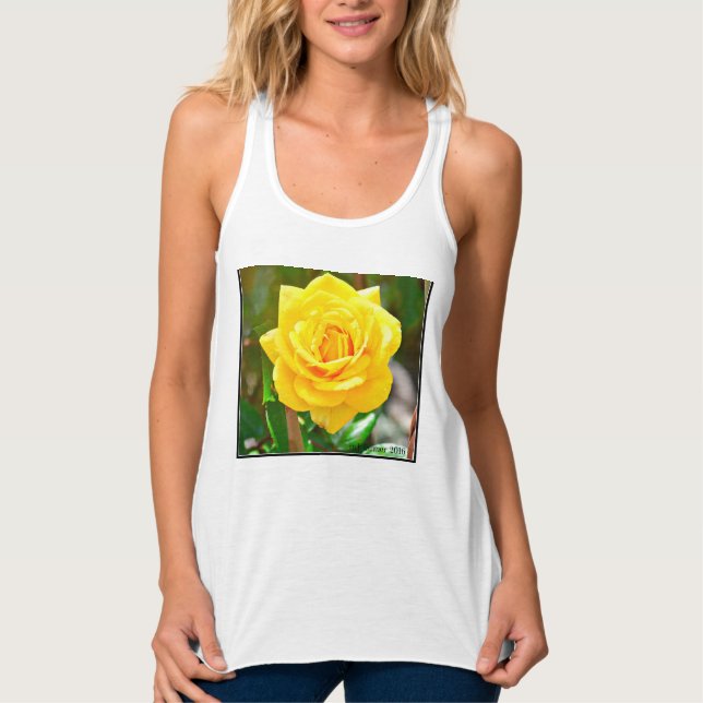 Gelbe Rose oben Tank Top (Vorderseite)