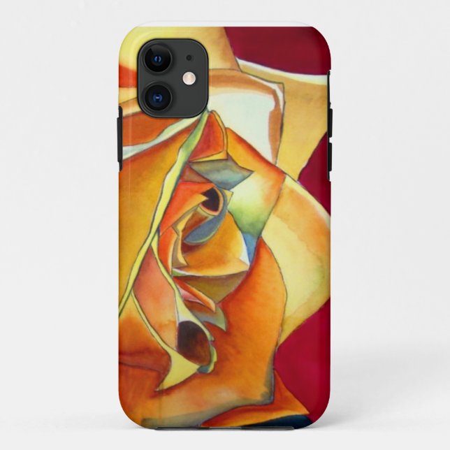 Gelbe Rose originale Aquarellkunst Blume Case-Mate iPhone Hülle (Rückseite)