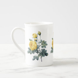 Gelbe Rose Redoute Knochen-China-Tasse Prozellantasse