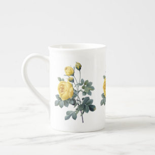Gelbe Rose Redoute Knochen-China-Tasse Prozellantasse