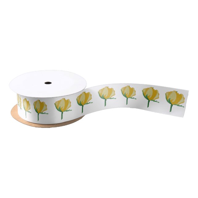 Gelbe Rose Satinband (Spule)