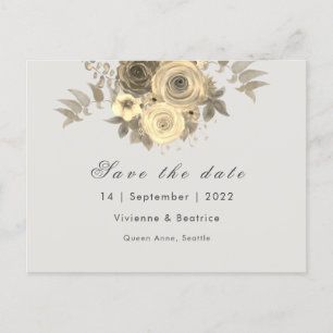 Gelbe Rose Save the Date Ankündigungspostkarte