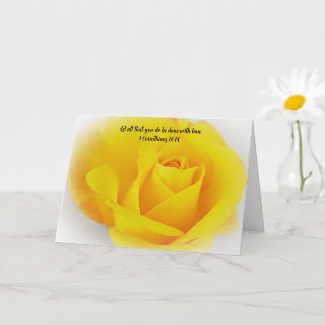 Gelbe Rose-Senderkarte für die Liebe Verse Care Ca Karte (Kleine Pflanze)
