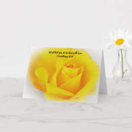 Gelbe Rose-Senderkarte für die Liebe Verse Care Ca Karte