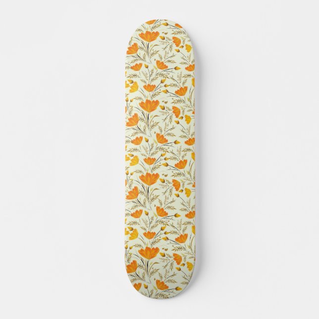 Gelbe Rose Skateboard (Vorne)