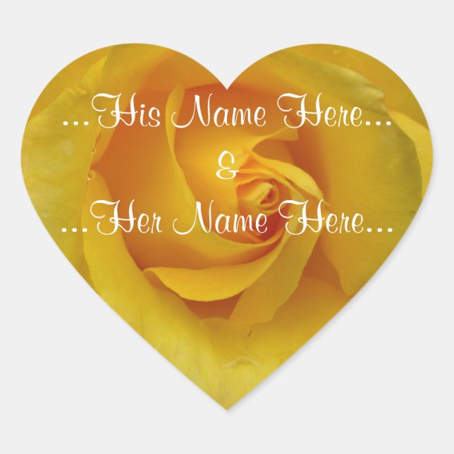Gelbe Rose Sticker Romantische Rose Hochzeitsticke (Vorderseite)