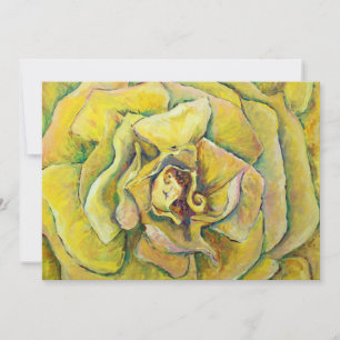 Gelbe Rose Swirl Benutzerdefinierte Rose Einladung