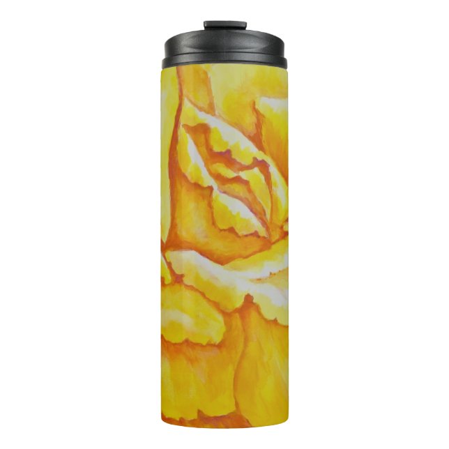 Gelbe Rose Thermosbecher (Vorderseite)